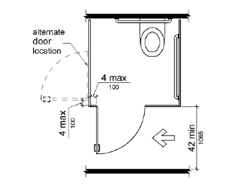 Figure 604.8.1.2 Wheelchair Accessible Toilet Compartment Doors